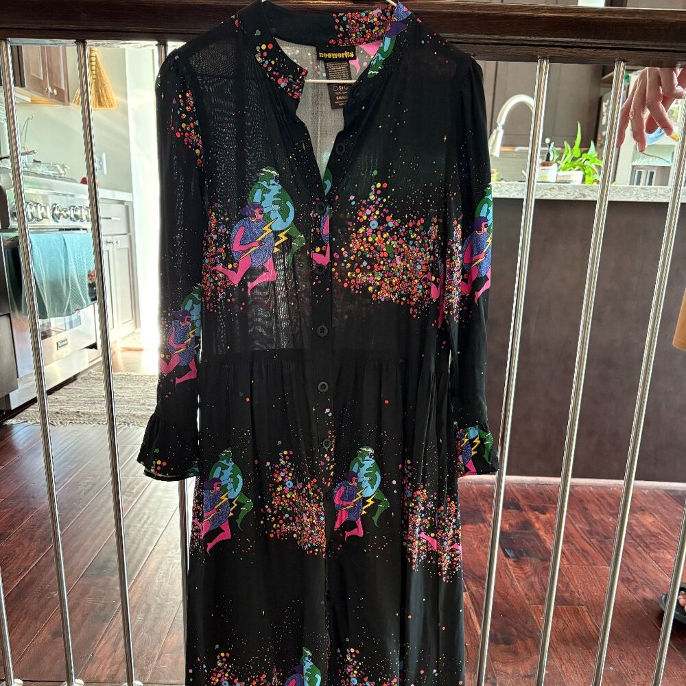 Nooworks Olive Dress in Cosmic Ladies Print